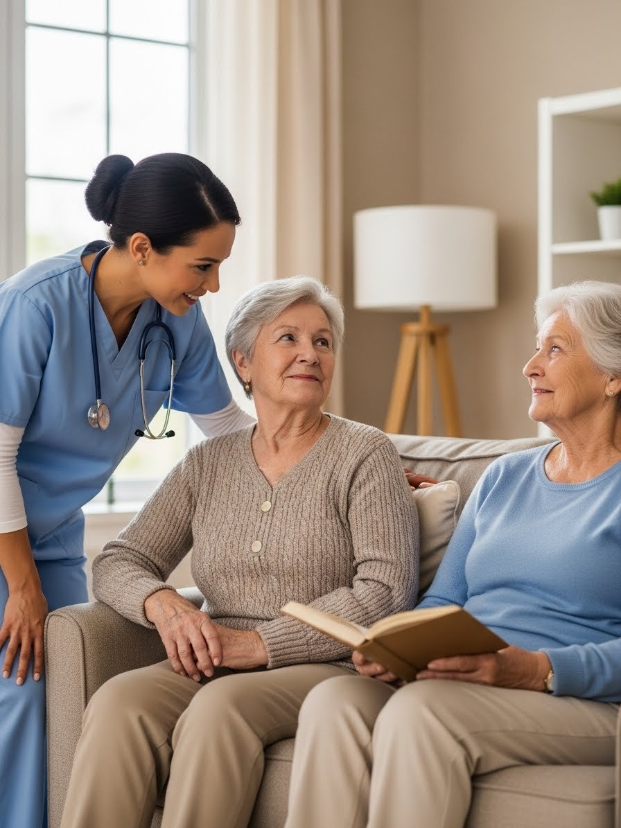 Caregiver and seniors